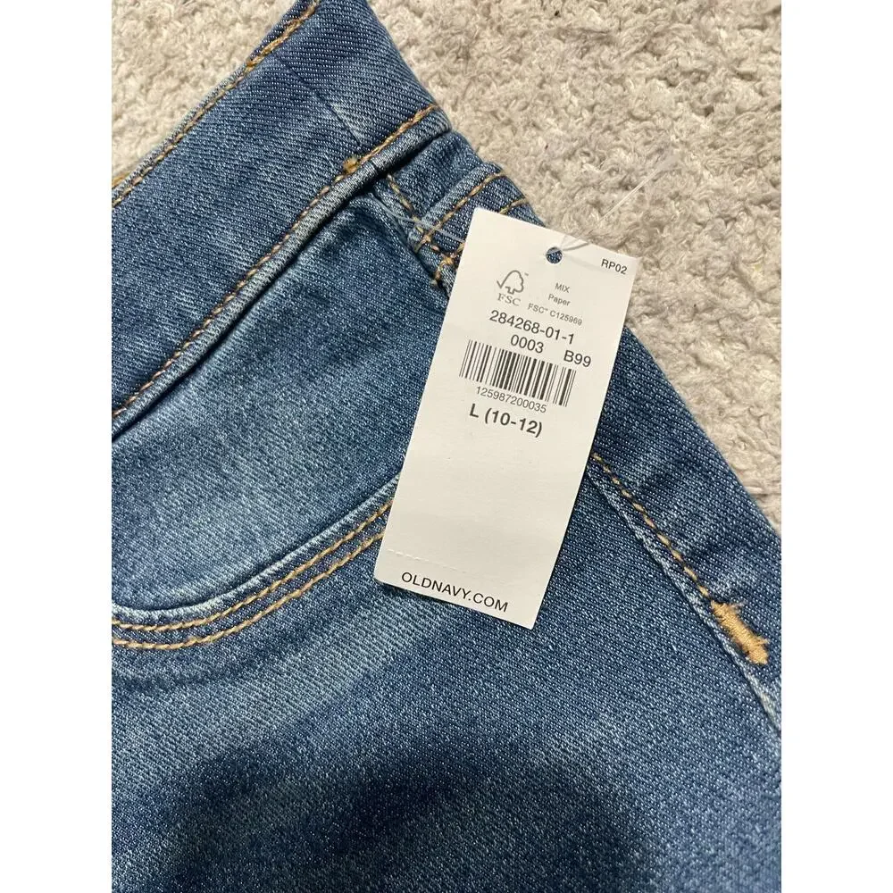 NWT Old Navy Jeggings Girl's Size Large 10-12 Pull On Skinny Jeans Stretch Blue